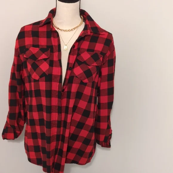 Red Plaid Flannel - Picture 4 of 7